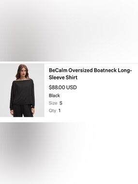 Lululemon Like New BeCalm Oversized Long Sleeve Shirt - Black